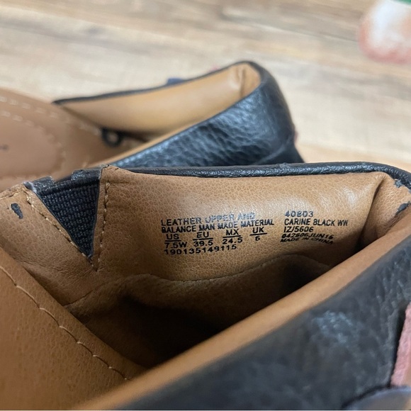 Thom McAn Women's Carine Black Suede Clogs Leather Flower 7.5 wide boho hippie - Picture 2 of 8